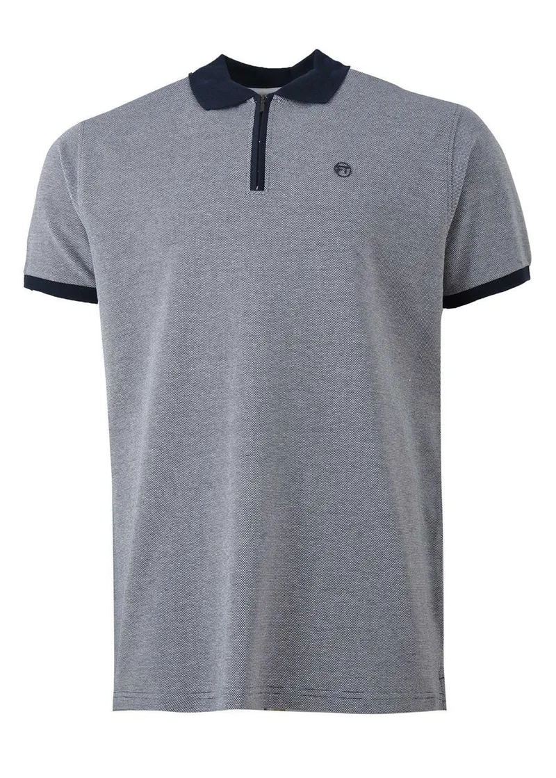Αντρική μπλούζα γραμμή polo φερμουάρ. Casual style NAVY
