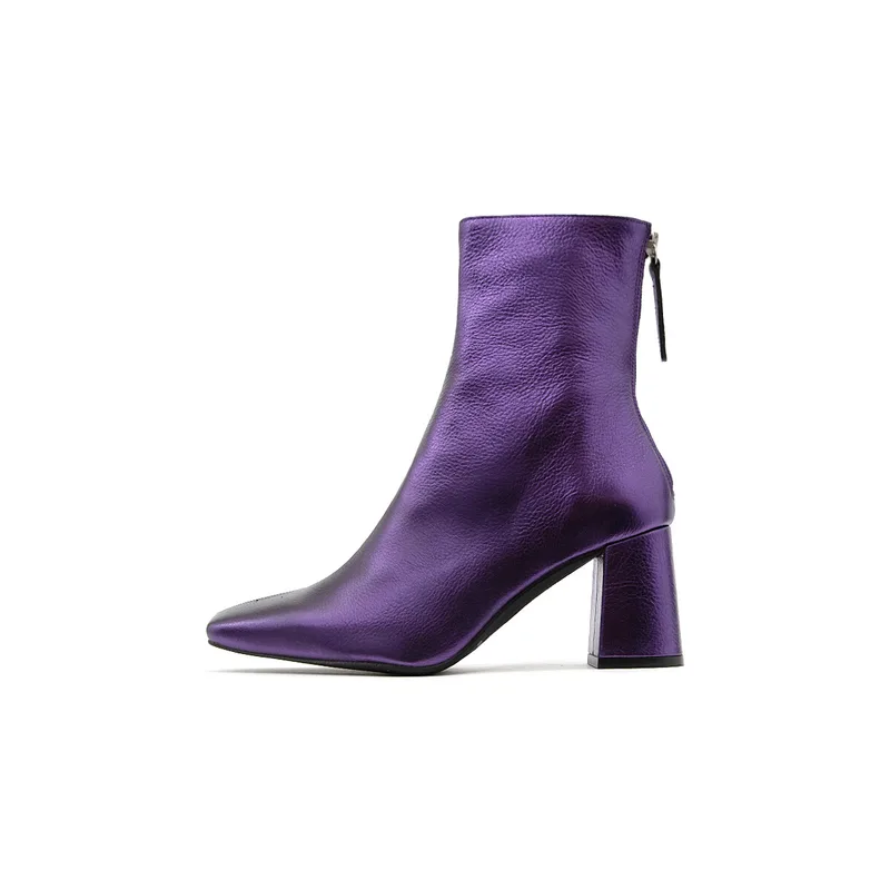 Μποτάκια/Low boots Angel Alarcon METALLIC LEATHER MID HEEL ANKLE BOOTS WOMEN