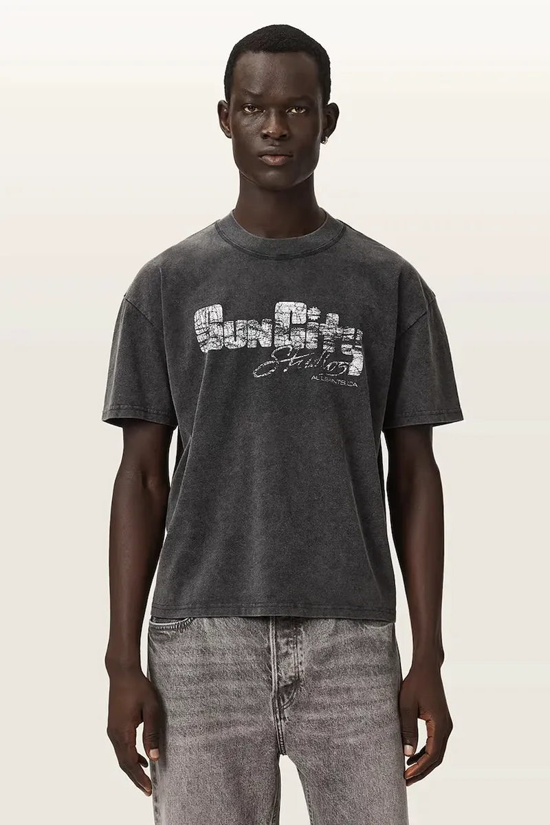 AllSaints basic t-shirt ανδρικό βαμβακερό SUN