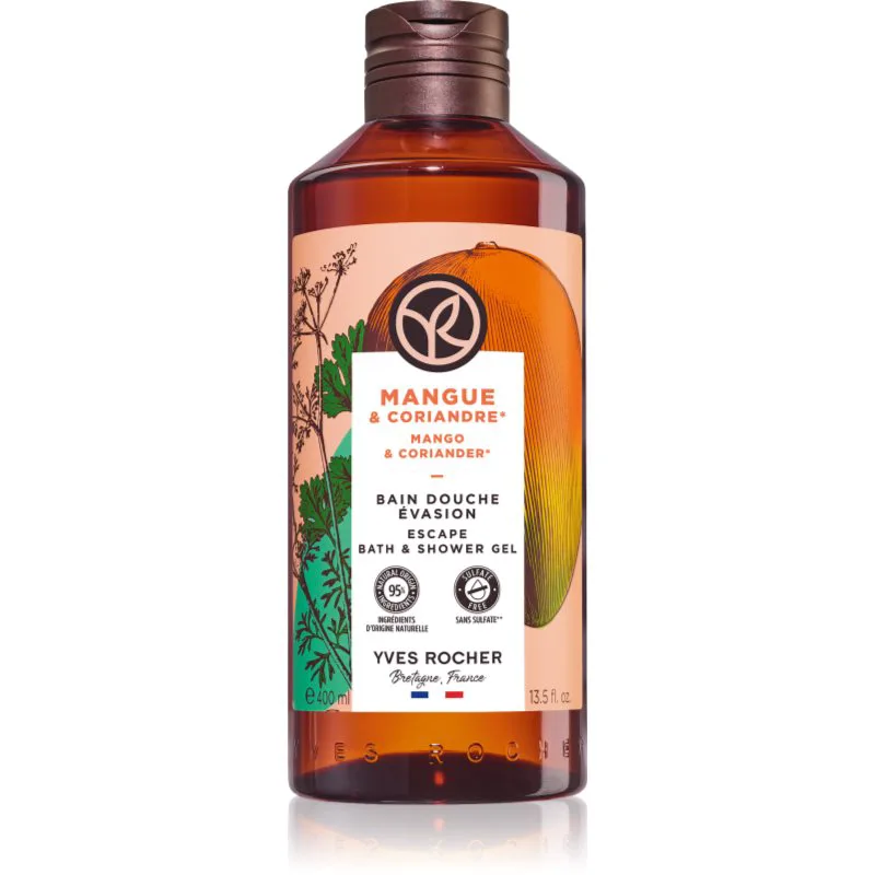 Yves Rocher Bain de Nature δροσιστικό τζελ ντους Mango & Coriander 400 ml