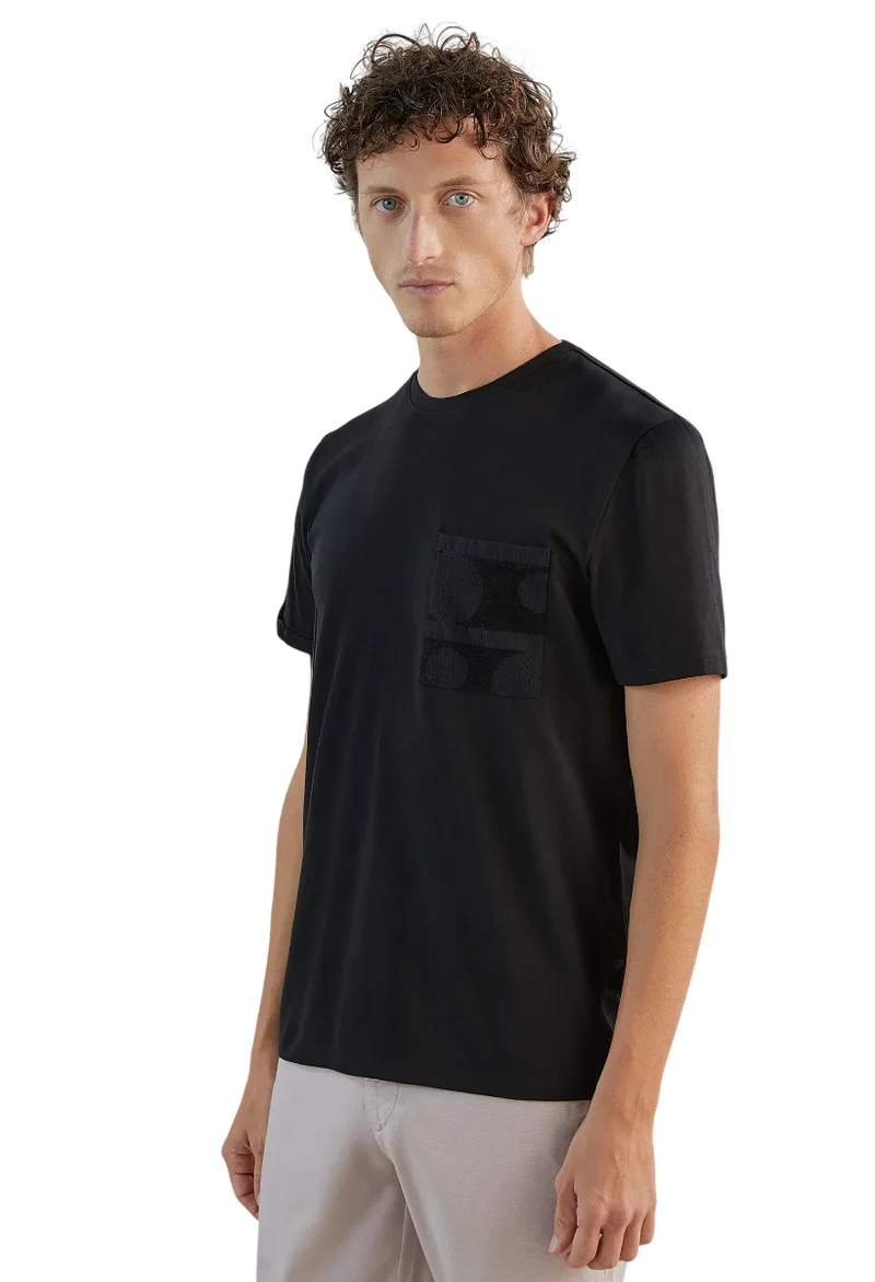 ΑΝΔΡΙΚΟ T-SHIRT IZAC GRONY ΜΕ ΤΣΕΠΗ ΜΑΥΡΟ