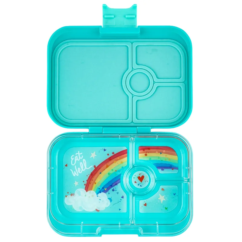 Φαγητοδοχείο Yumbox Panino 4 θέσεων - Misty aqua/Rainbow