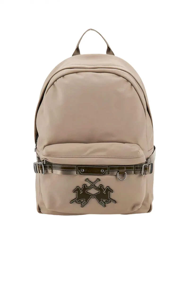 LA MARTINA ΤΣΑΝΤΑ BACKPACK FINE WAVE LOGO ΜΠΕΖ-ΧΑΚΙ