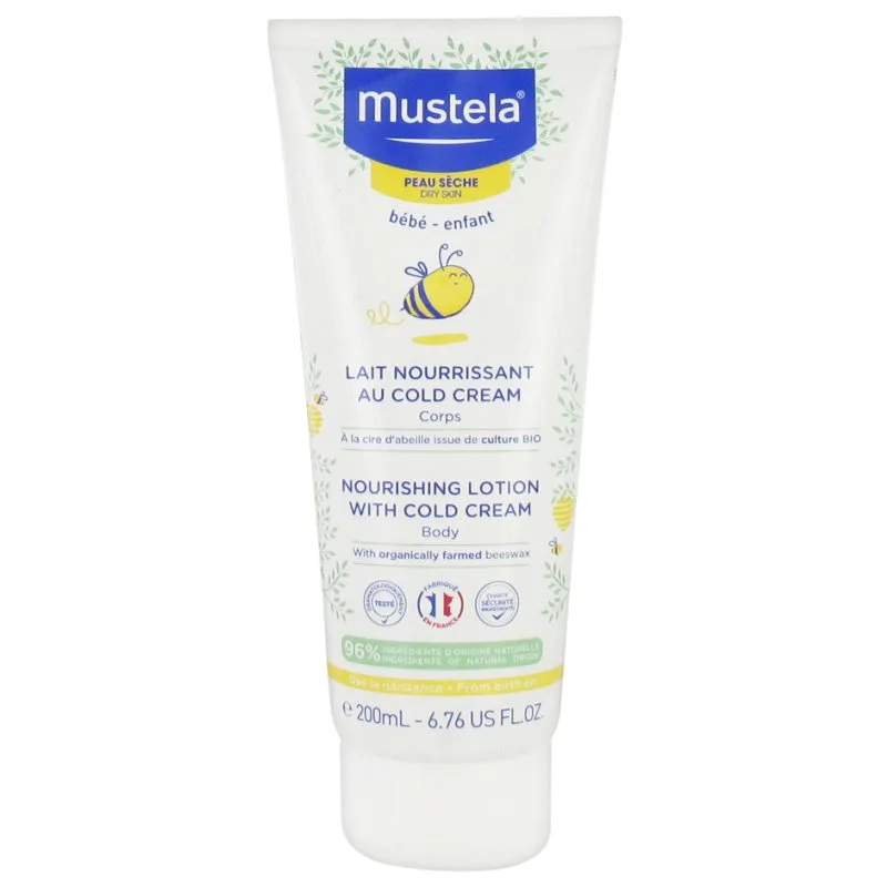 Mustela Nourishing Lotion With Cold Cream Βρεφικό-Παιδικό Γαλάκτωμα Σώματος για Ξηρό Δέρμα με Βιολογικό Κερί Μέλισσας 200ml