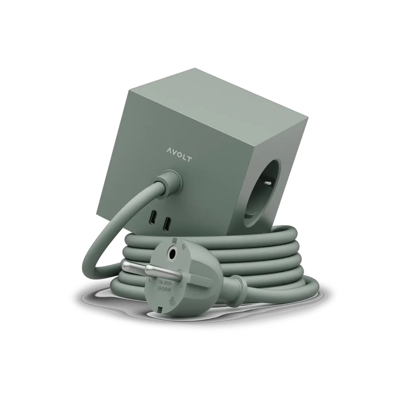 Square 1 Power Extender με Διπλή θύρα USB-C και Μαγνητική βάση - Πράσινο