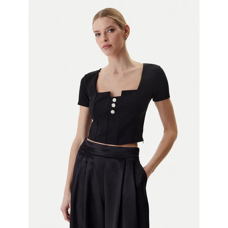 Guess Μπλουζάκι W6RP08 KCBO2 Μαύρο Classic Fit